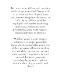 become a wine affiliate and network with a world of opportunistic partners